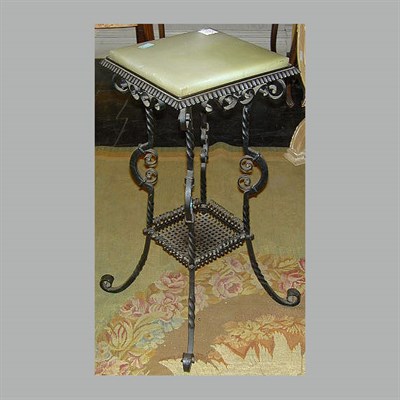 Lot 677 - Onyx and Wrought Iron Pedestal