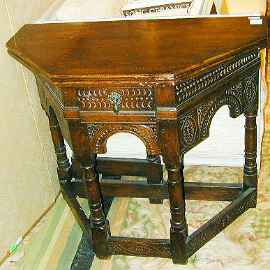 Lot 682 - Pair of Gothic Revival Fold-Over Oak Tables