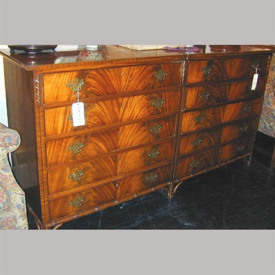 Lot 707 - Pair of Georgian Style Mahogany Chests of...