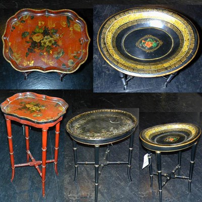 Lot 747 - Group of Three Tole and Mother-of-Pearl...