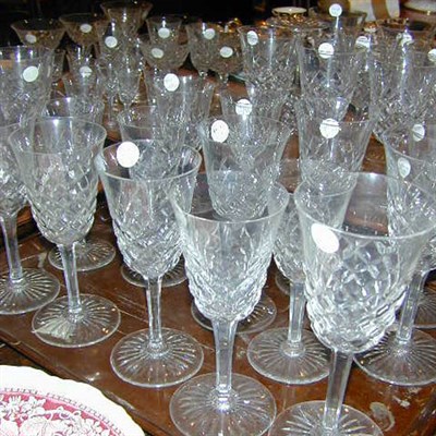 Lot 757 - Group of Colorless Cut Glass Stemware...