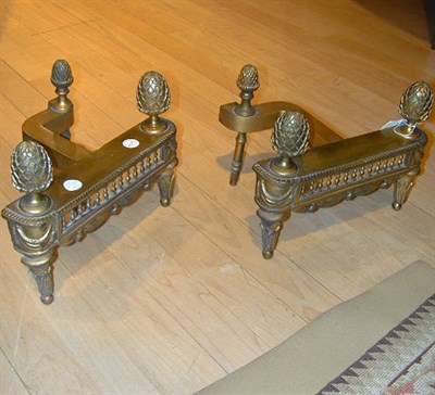 Lot 325 - Pair of Louis XVI Style Gilt-Metal Chenets
