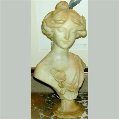 Lot 342 - Art Nouveau Alabaster Bust of a Maiden