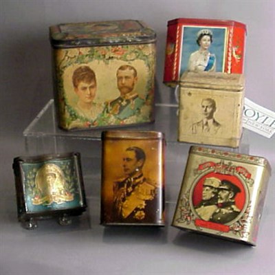 Lot 162 - Group of Six Tole Painted Biscuit Tins