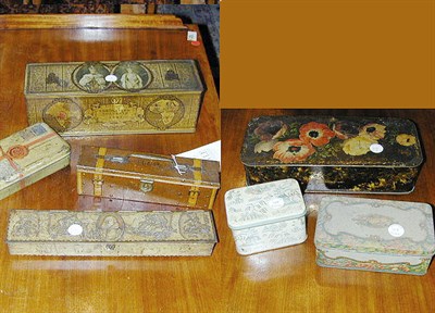 Lot 418 - Group of Seven Tole Painted Biscuit Tins