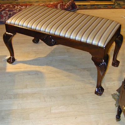 Lot 465 - Pair of Georgian Style Upholstered Mahogany...