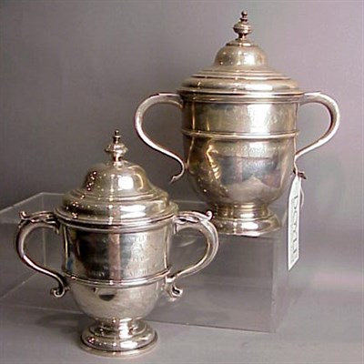 Lot 488 - Two Crichton Sterling Silver Covered Urns...