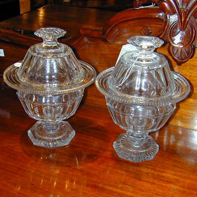 Lot 522 - Pair of Georgian Style Colorless Cut Glass...