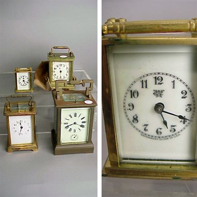 Lot 543 - Group of Four Brass Cased Carriage Clocks