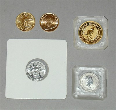 Lot 12 - Group of Five Modern Coins Comprising U.S....