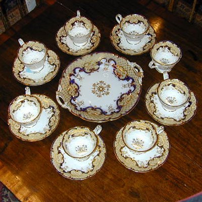 Lot 553 - Group of English Gilt-Decorated Porcelain...