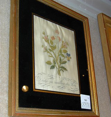 Lot 563 - Pair of Framed Wool Floral Groups