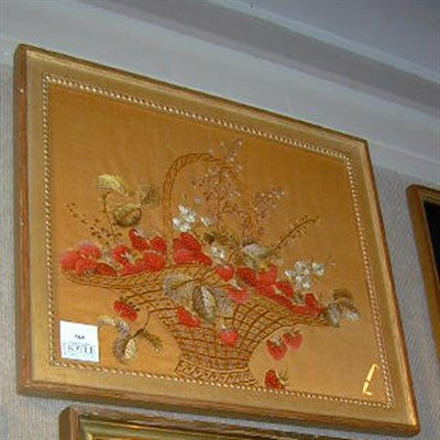 Lot 564 - Framed Needlework Depicting Strawberries in a...