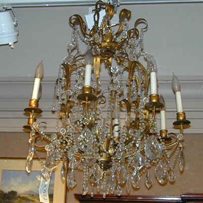 Lot 578 - Italian Rococo Style Gilt-Metal and Glass...