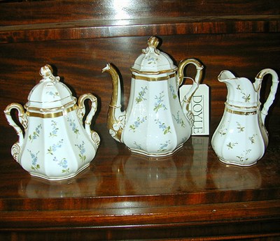 Lot 584 - Continental Porcelain Three-Piece Tea Set