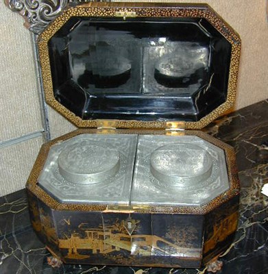 Lot 616 - Chinese Lacquered Tea Caddy