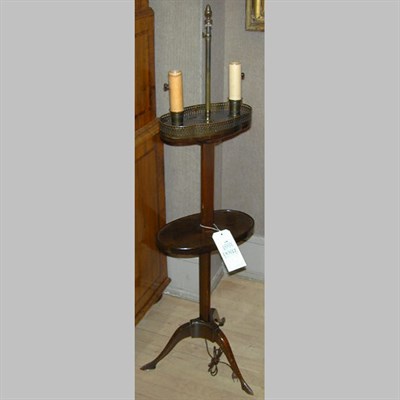 Lot 630 - Georgian Style Mahogany Two-Light Floor Lamp