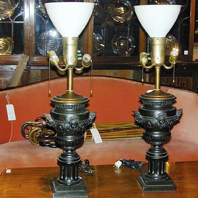 Lot 255 - Pair of Neoclassical Style Patinated-Metal...