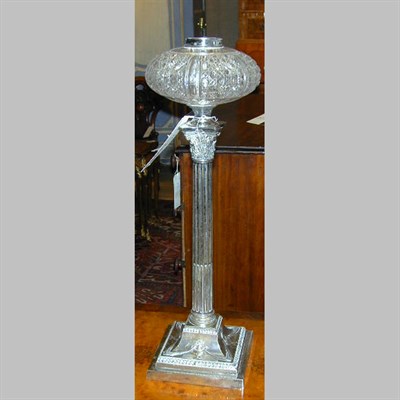 Lot 639 - Neoclassical Style Silver Plated Lamp Base