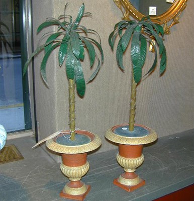 Lot 653 - Pair of Tole Painted Topiaries