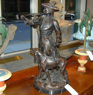 Lot 654 - Bronze Sculpture of Hunting Dogs Signed.