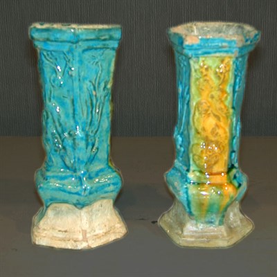 Lot 150 - Two Chinese Glazed Altar Vases Ming Dynasty