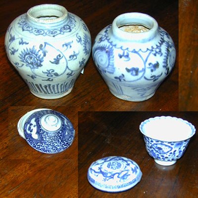Lot 208 - Three Chinese Blue and White Porcelain...
