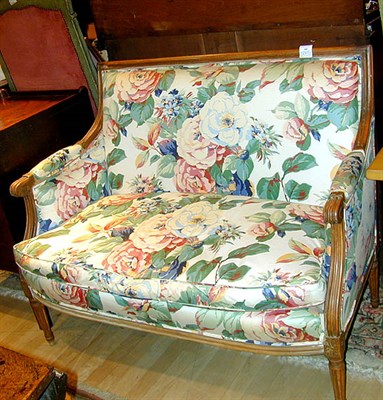 Lot 460 - Louis XVI Style Upholstered Walnut Canape