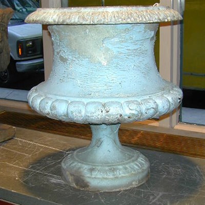 Lot 650 - Pair Painted-Metal Urns