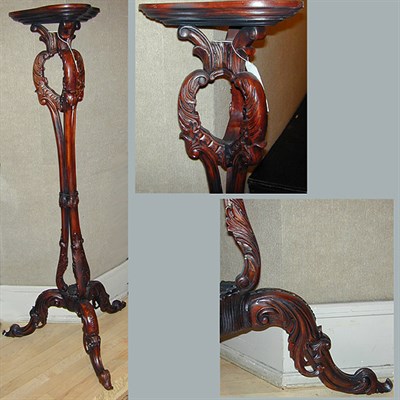 Lot 313 - Pair of Georgian Style Carved Mahogany Pedestals