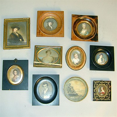 Lot 275 - Group of Ten Framed Miniatures