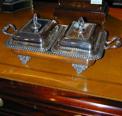 Lot 502A - Silver Plated Double Entree Dish