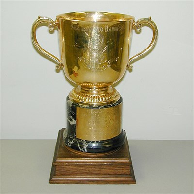 Lot 380 - Gold Presentation Cup 14 kt. yellow gold, the...