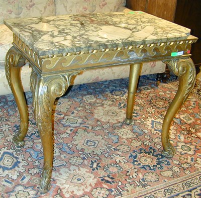 Lot 523 - George II Style Marble Top Gilt Carved Wood...