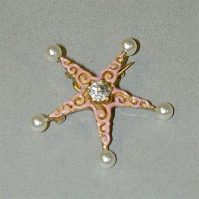 Lot 296 - Gold, Diamond and Cultured Pearl Star...