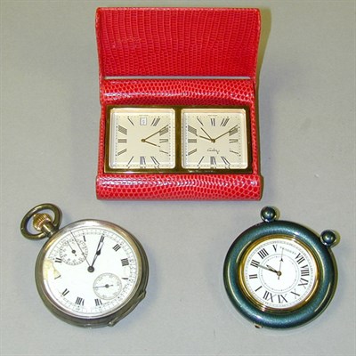 Lot 278 - Sterling Silver Pocket Watch and Two Travel...