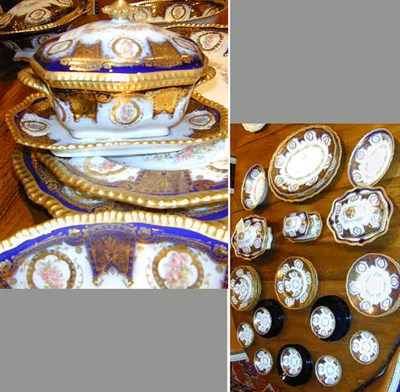 Lot 371 - Limoges Gilt and Cobalt Decorated Porcelain...