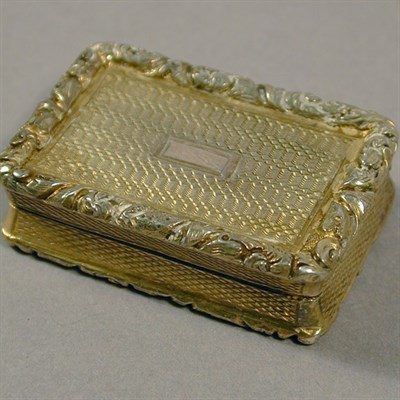 Lot 136 - Gold Plated Snuff Box Of rectangular outline,...