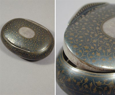 Lot 137 - Silver and Niello Box Of oval outline,...