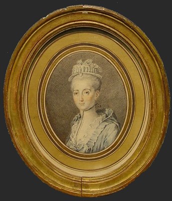 Lot 34 - French School 18th Century PORTRAIT OF A WOMAN...