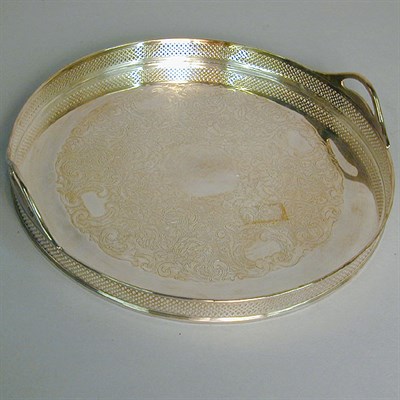 Lot 712 - Silver Plated Gallery Tea Tray