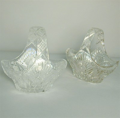 Lot 716 - Two Colorless Cut Glass Baskets
