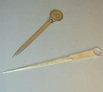 Lot 720 - Two Middle Eastern and English Silver Letter...