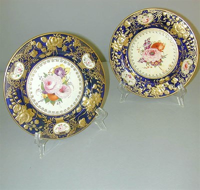Lot 725 - Two English Gilt Decorated Porcelain Bread Plates