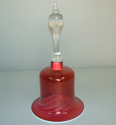 Lot 735 - Victorian Opaline, Cranberry and Clear Glass Bell