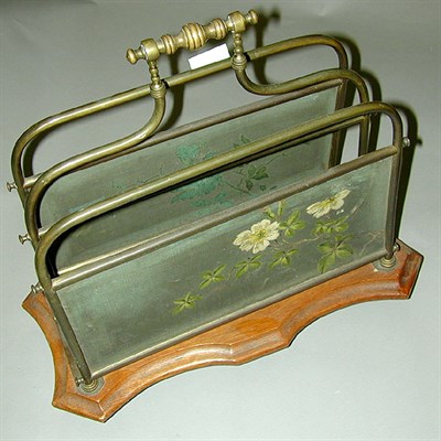 Lot 759 - English Brass and Oak Canterbury