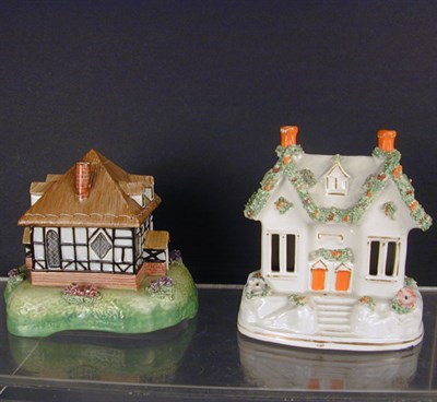Lot 761 - Two Staffordshire Pottery Cottages