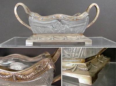 Lot 768 - Continental Silver Mounted Cut Glass Bowl on...