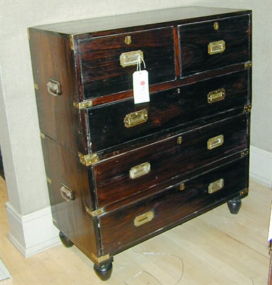 Lot 219 - Victorian Brass Bound Mahogany Campaign Chest