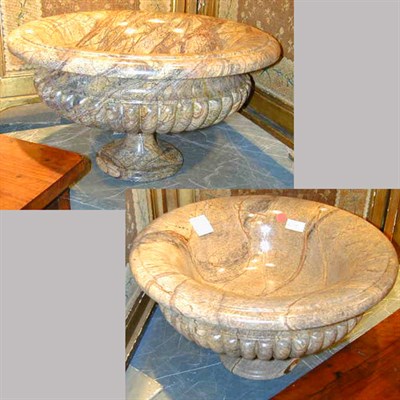 Lot 553 - Pair of Neoclassical Style Polished Stone Urns
